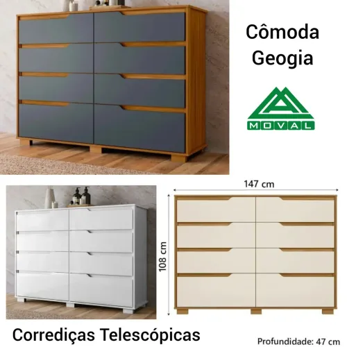Cômoda 8Gavetas Geórgia