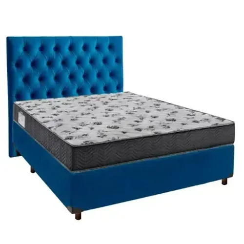 Colchão Casal Ortobom Com Base Box Casal Azul Royal