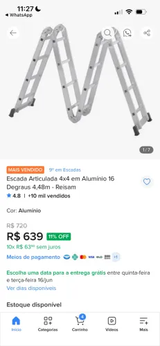 Escada articulada 4x4