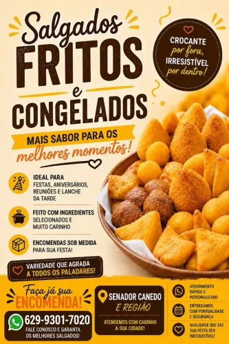 Salgados fritos e congelados