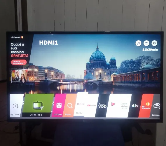 Tv LG 43 polegadas smart 4k acompanha controle e pezinhos