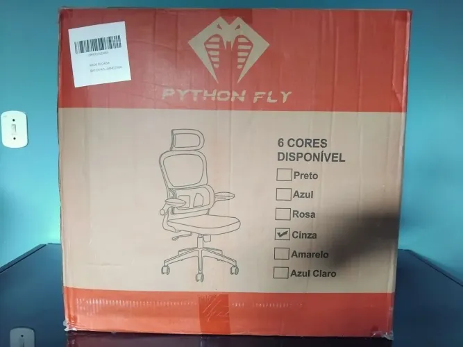 Cadeira Ergonômica Python Fly Cinza - NOVA NA CAIXA - Armação dos Búzios