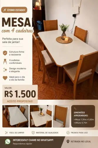 Mesa 4 lugares 