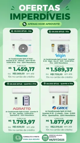 Ar condicionado novo com nota fiscal entrega com 7 dias