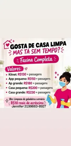 Serviços de faxina , limpeza geral