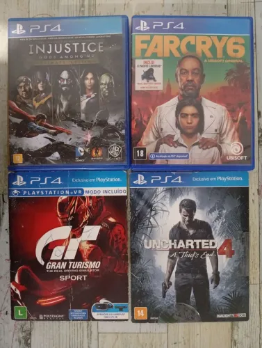 4 jogos de PS4, valor a negociar 