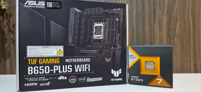 Kit am5 Ryzen 7800X3D e Placa Mae Asus Tuf B650-plus Wi-fi