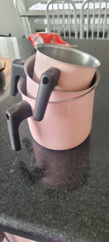 Jogo de leiteiras cor de rosa