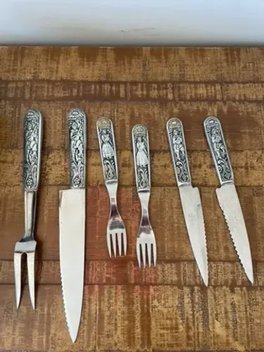 JOGO ANTIGO DE TALHERES ARGENTINOS PARA CHURRASCO