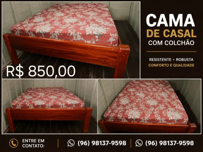 Cama de casal com colchão
