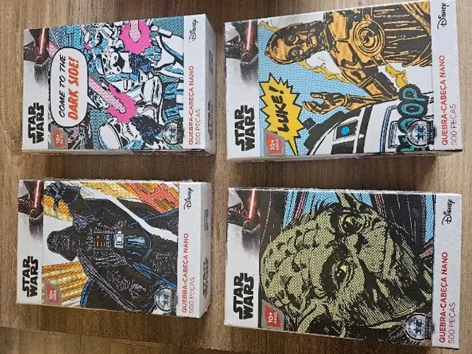 Quebra cabeça Nano 500 peças Star Wars Kit com 4 diferentes Toyster