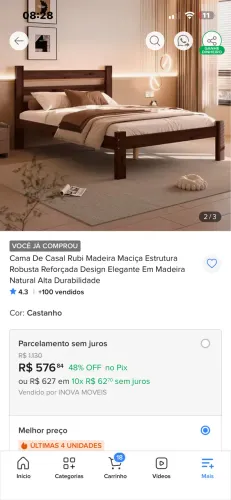 Cama casal nova