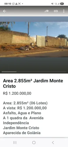 lote no setor jardim monte cristo-Aparecida de goiânia