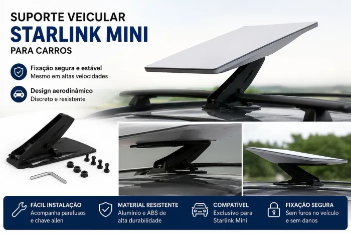 Suporte para Kit Starlink Mini - Para Carros