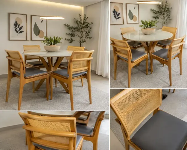 Mesa com 4 cadeiras madeira Tauari alto Padrão