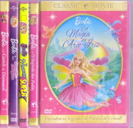 kit com 5 dvds da barbie