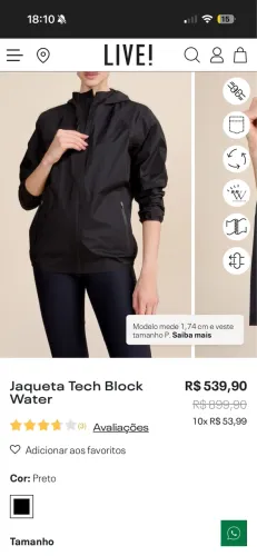 Jaqueta Live! Tech Block Water 
