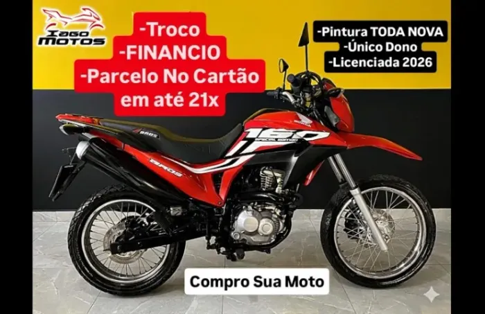 Honda Bros 160 ESDD 2018, Único Dono, cg start fan titan crosser 125 150 300 cb fazer xre