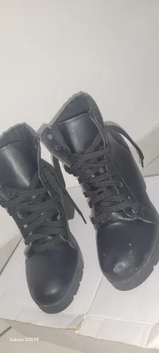 Bota Feminina Shero Way Cano Curto Salto Alto Bloco<br>