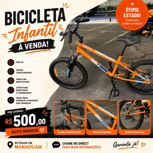 Bicicleta Infantil Aro 20 à venda