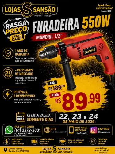 Furadeira com 1 ano de garantia 