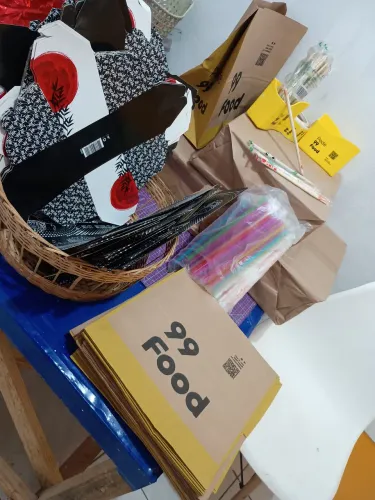Saco para delivery canudos e mais em lote 
