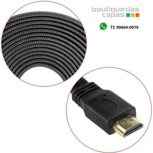 Cabo hdmi flat nylon v2.0 4K ultra HD 5 Metros
