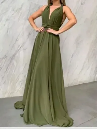 Vestido tecido fluid multi forma...com várias formas ?de amarração....nunca usado.ZERADO.
