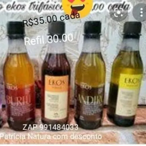 Natura Óleo Natura ekos trifásico 200ml 35.00 cada e refil 30.00