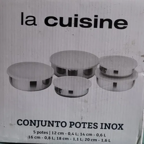 Conjunto de potes Inox La Cuisine - 5 Peças NOVO na CAIXA