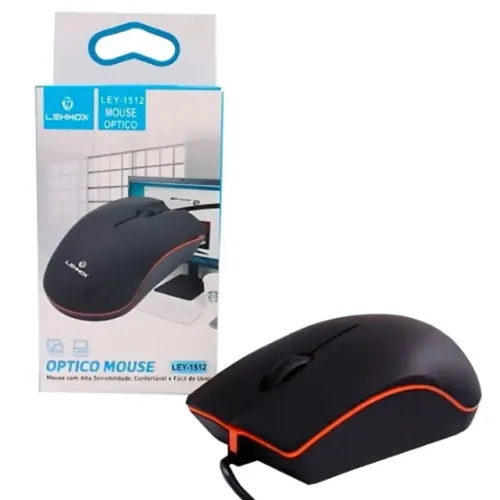 Mouse Optico Com Fio Usb Knup 1000 Dpi Lehmox Ley-1512