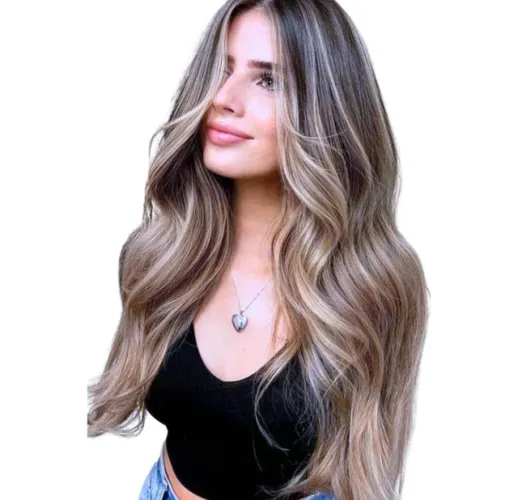 Peruca front lace mechas cor 4
