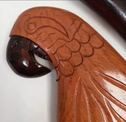 Escultura Madeira maciça Arara decoração parede peça unica presente 