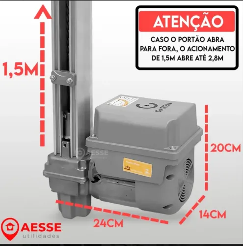 Kit Motor Portão Eletrônico Basculante Bv Tsi Garen 4Seg. Bivolt Com Suporte De Fixação