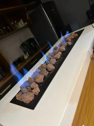 Lareira a gás de 1.20 Metros Moderna em aço carbono pintura eletrostática