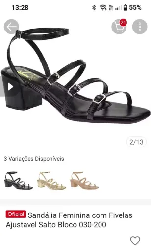 Sandália preta 40. Nova