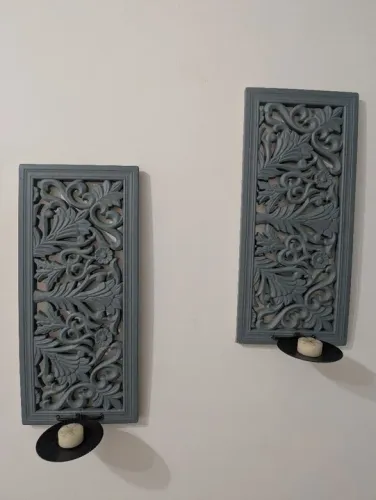 Dupla de quadros azul decorativo