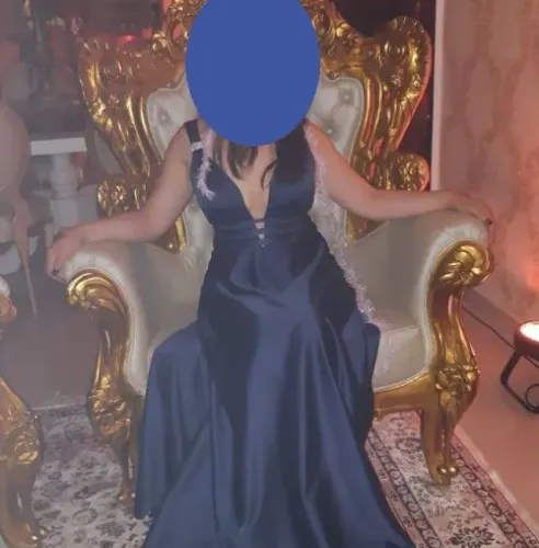 vestido festa azul marinho