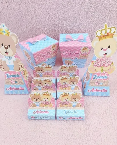 Lembrancinhas Ursinhos Realeza chá de bebê 