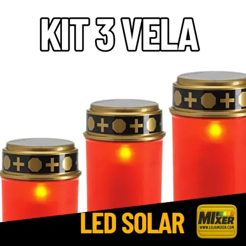 Luminária Vela Luz Solar Led Automática Iluminação Jardim, Velório _ CS206