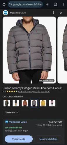 Casaco Puffer Tommy Hilfiger Masculino com Capuz