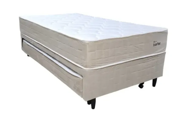 Cama Box Solteiro com Auxiliar Molas Ensacadas Scalibur 0,88X1,88X,025 - Topazio Novo