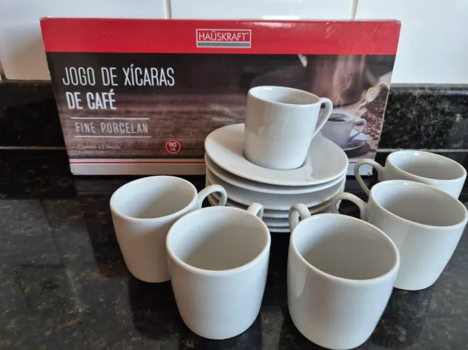 Conjunto NOVO de xícaras de café de porcelana Hauskraft