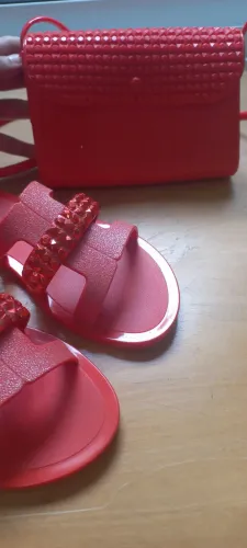 Melissa N35 rasteirinha desire com bolsa conjunto