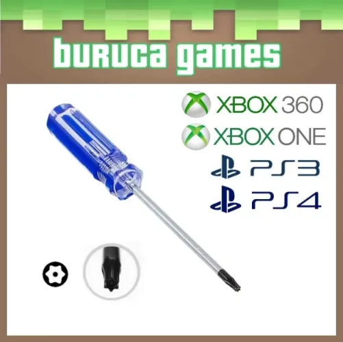 Chave Torx T8 com Furo para abrir PS3, PS4, PS5 e controles de Xbox 360, Xbox One e Series