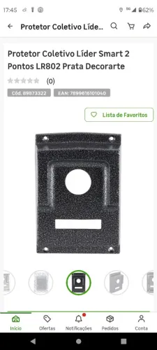 Protetor para interfone Coletivo Líder Smart 2 Pontos LR802 Prata Decorarte