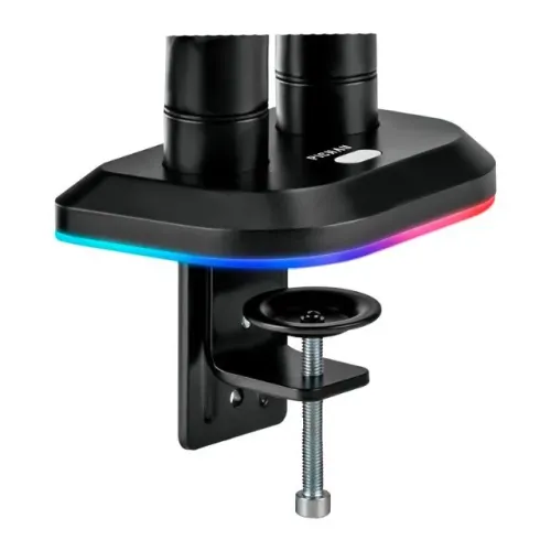 Suporte Articulado Para Dois Monitores Pichau Aurion 200, RGB, 17 Pol. a 32 Pol., Preto e