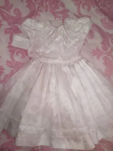 Vestido de festa branco bebê menina