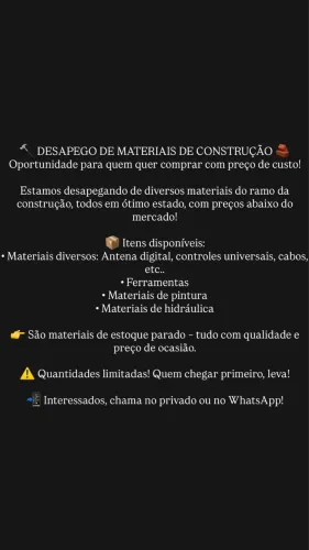 DESAPEGO DE MATERIAIS DE CONSTRUÇÃO