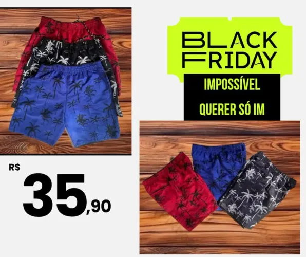 Shorts de Praia Black Friday